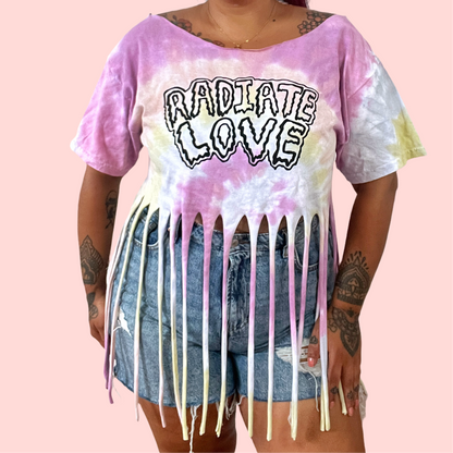 radiate love tie-dye tassel top - pastel fade