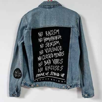 stand up, speak up denim jacket