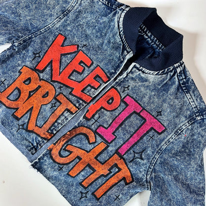 keep it bright graffiti crop jacket