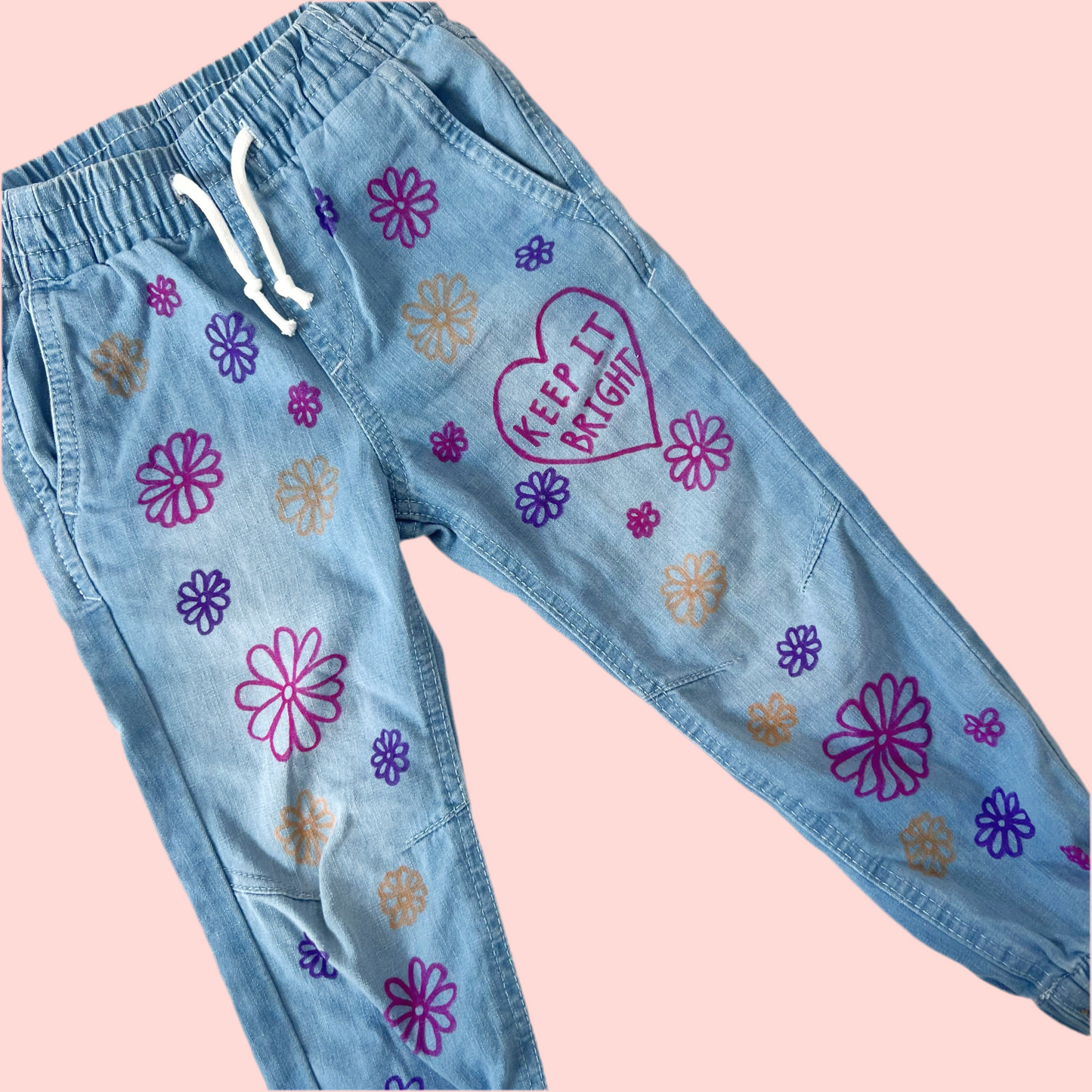 kids flower power jeans