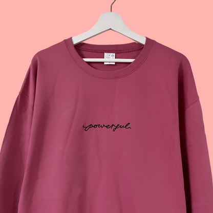 powerful embroidered sweatshirt - pink