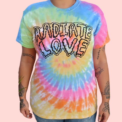 radiate love tie-dye t-shirt - pastel mix