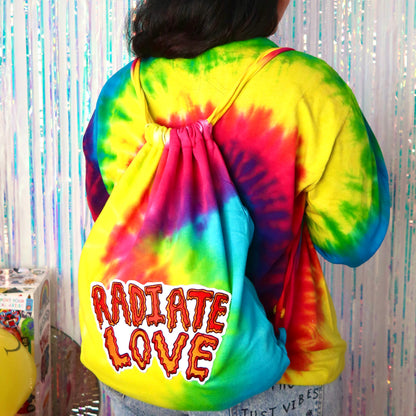 radiate love tie dye bag