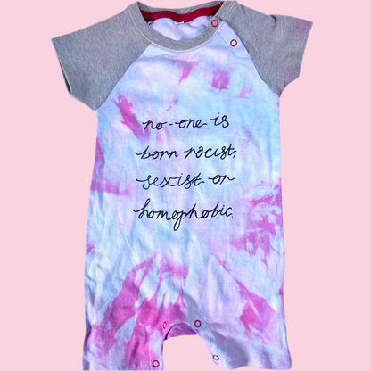 hate is taught tie dye baby bodysuit