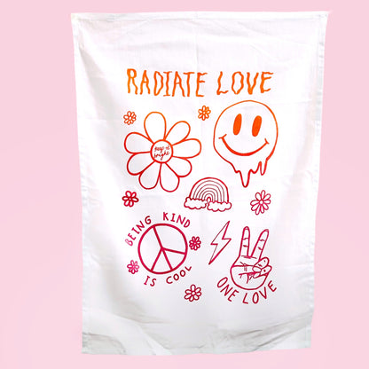 hippie heart tea towels