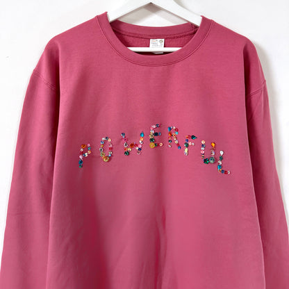 powerful hand-embellished sweatshirt