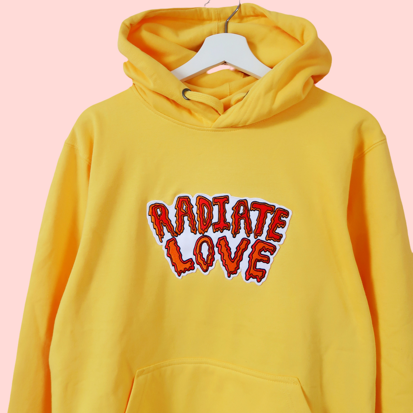 radiate love embroidered hoodie - yellow