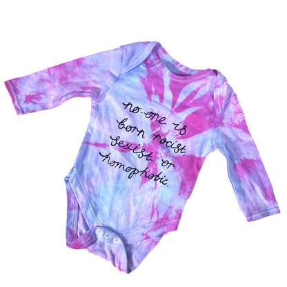 hate is taught tie dye baby grow