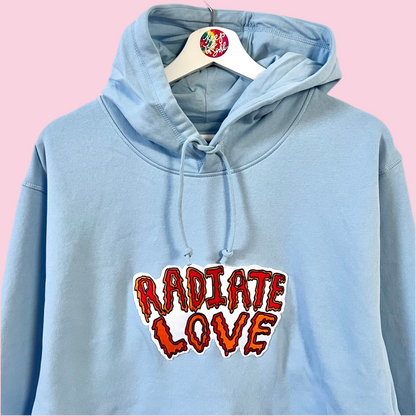 radiate love embroidered hoodie - blue