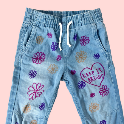 kids flower power jeans