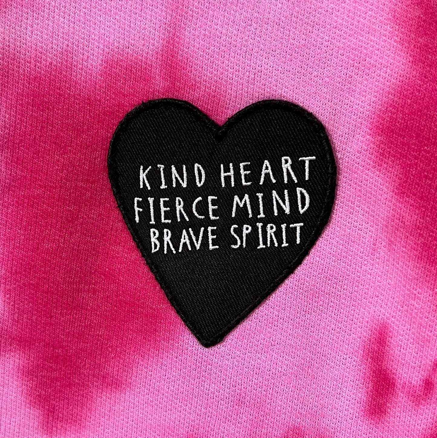 kind heart, fierce mind, brave spirit tie-dye crop sweatshirt