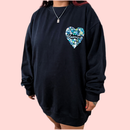 blooming hand-embellished sweatshirt