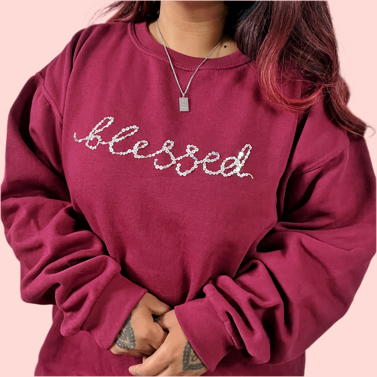 blessed embellished sweatshirt