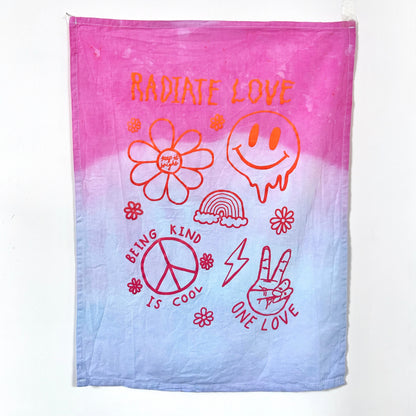 hippie heart wall hanging - tie dye