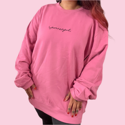 powerful embroidered sweatshirt - pink