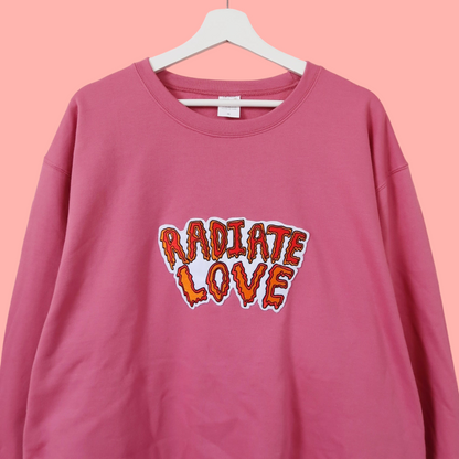 radiate love embroidered sweatshirt - deep pink