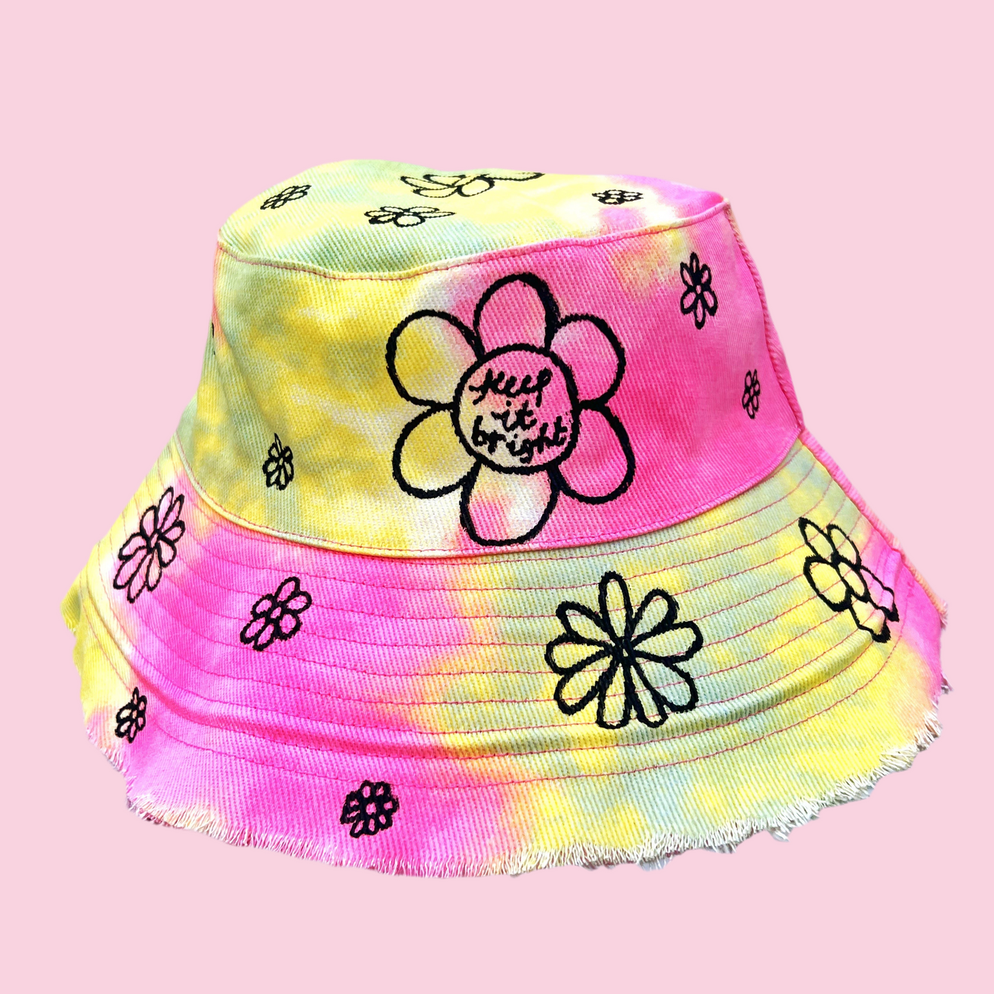 hippie heart bucket hat - tie dye