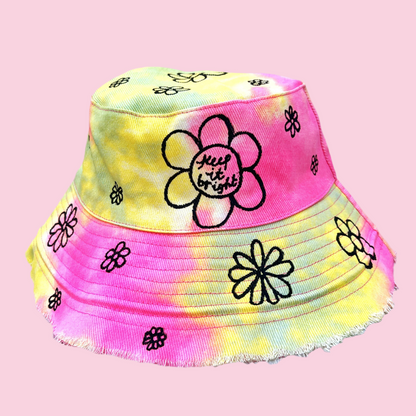 hippie heart bucket hat - tie dye