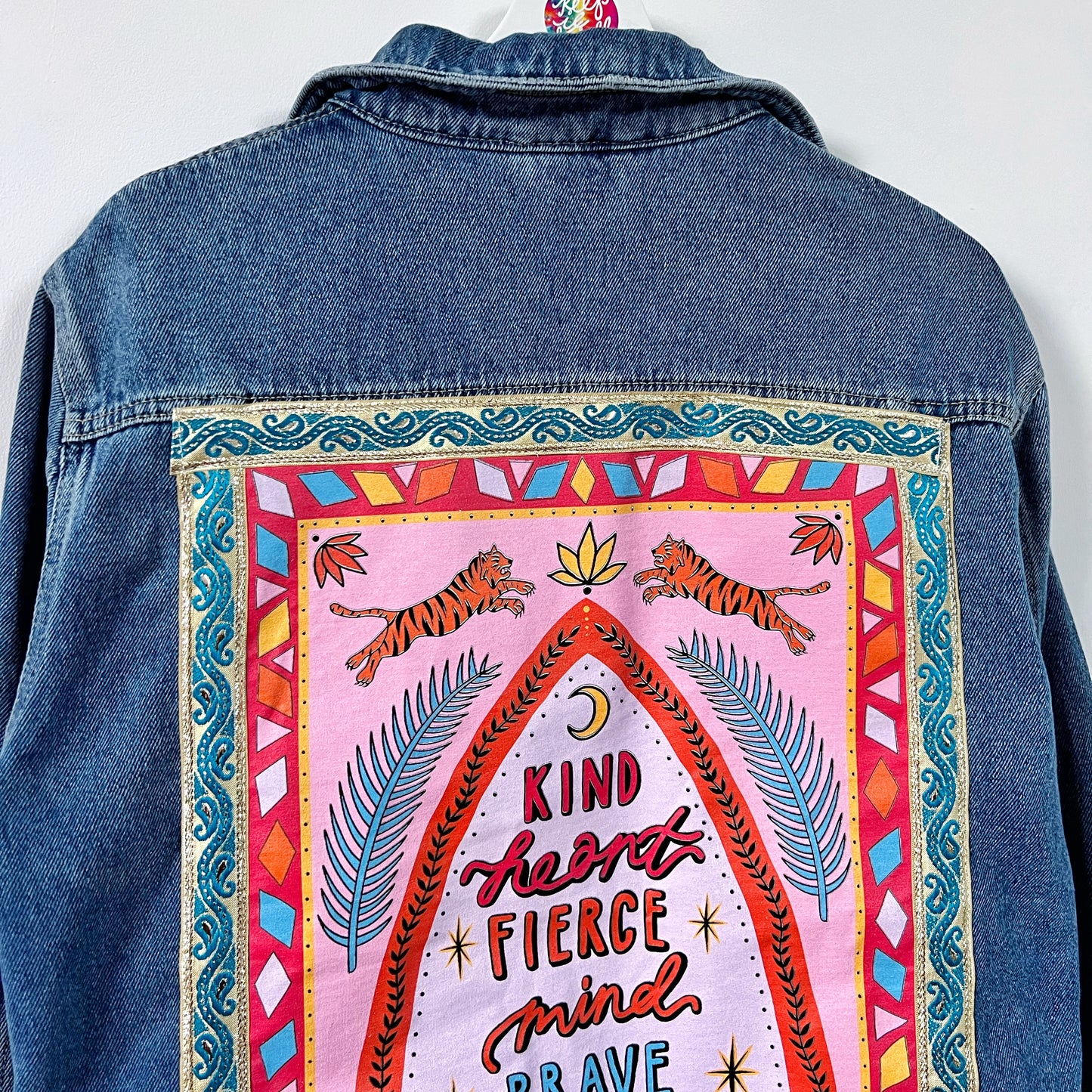 kind heart, fierce mind, brave spirit denim jacket