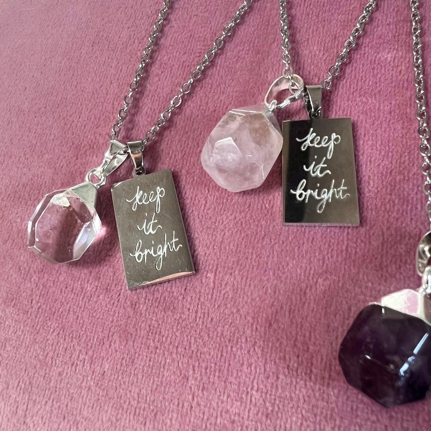 kind heart fierce mind brave spirit crystal necklaces