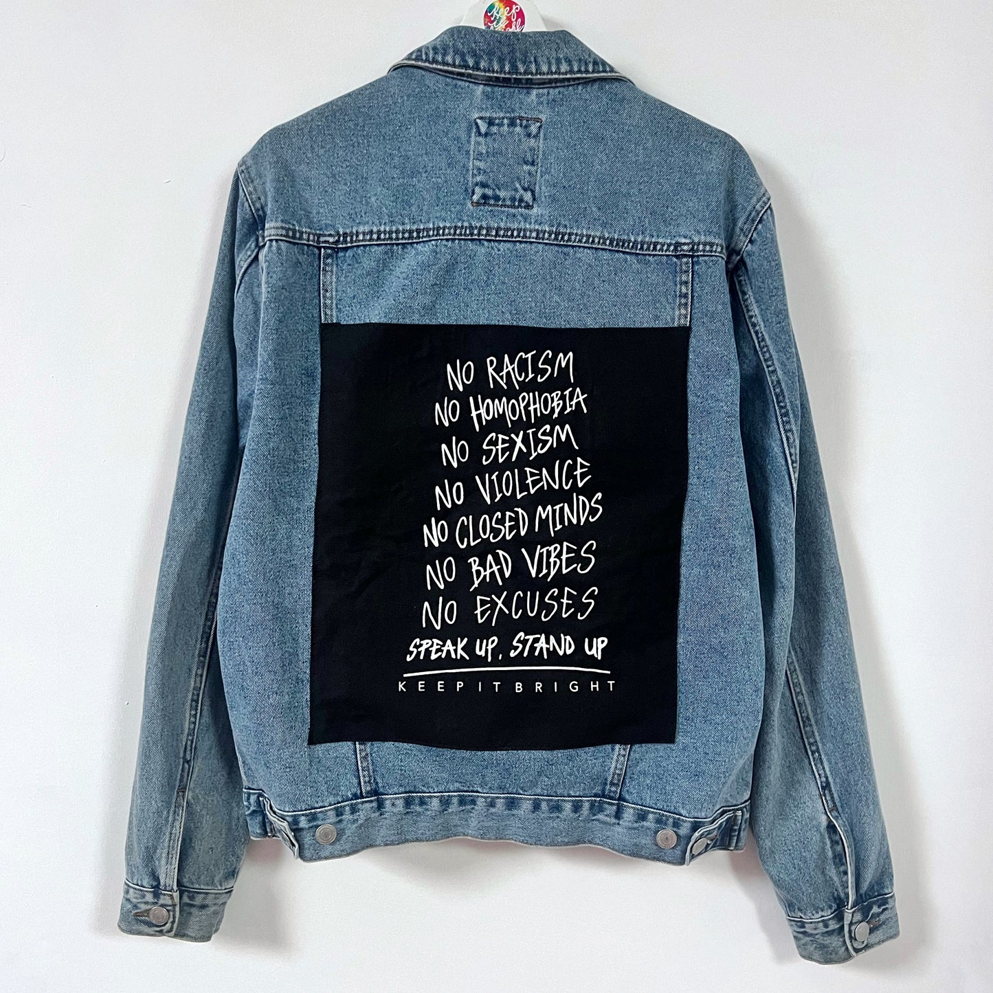 stand up, speak up denim jacket