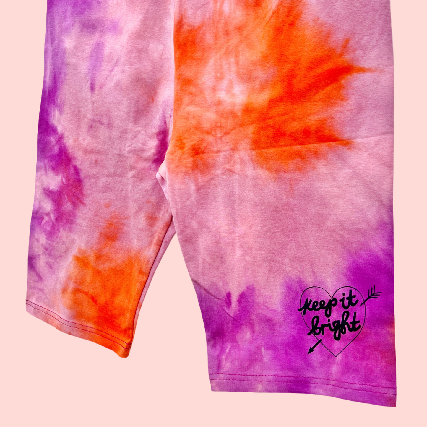 keep it bright tie-dye legging shorts - sunset