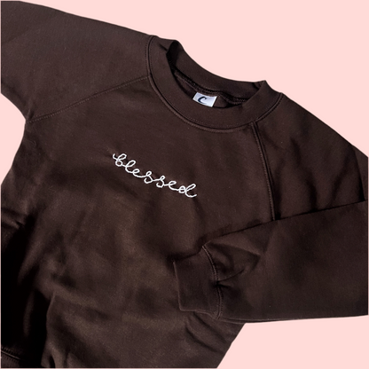 kids blessed hand-embroidered sweatshirt