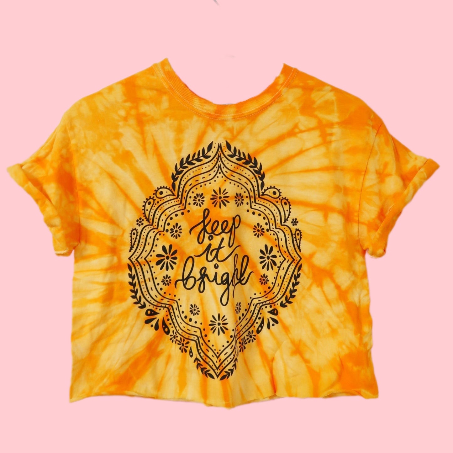 keep it bright tie-dye t-shirt / crop top - yellow