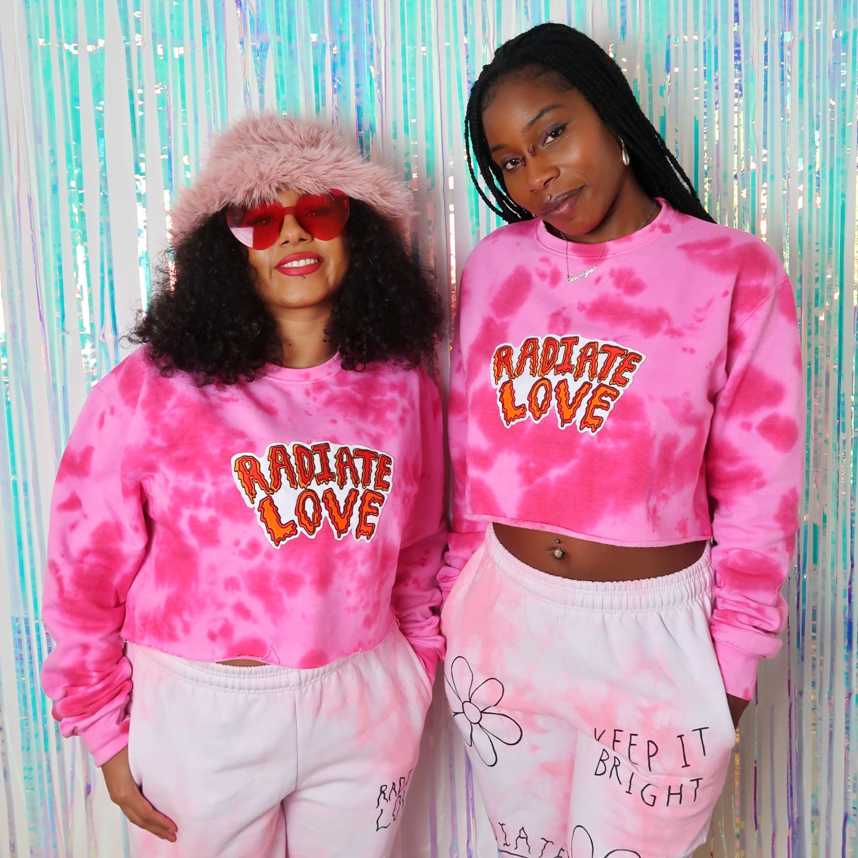 radiate love tie dye crop sweatshirt pink Keep It Bright