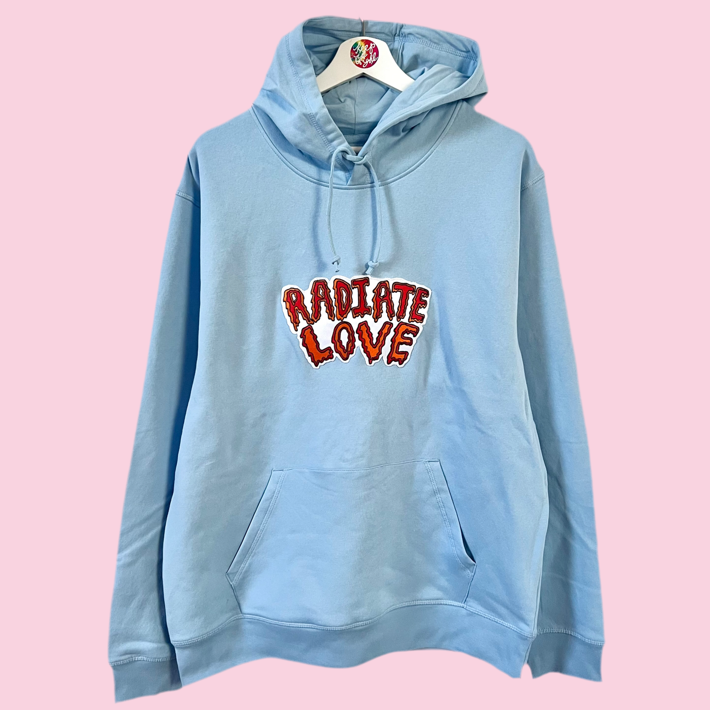 radiate love embroidered hoodie - blue