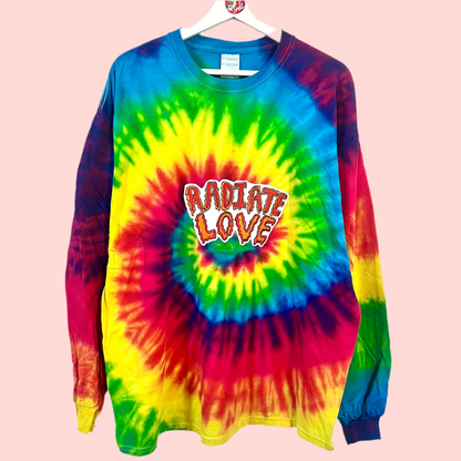 radiate love tie dye long sleeve top