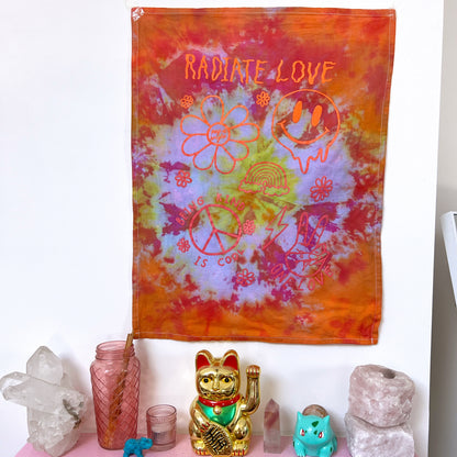 hippie heart wall hanging - tie dye