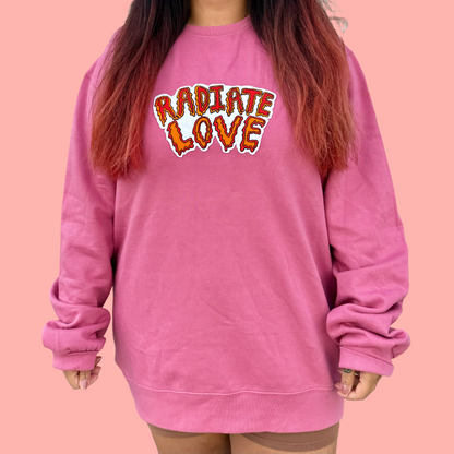 radiate love embroidered sweatshirt - deep pink