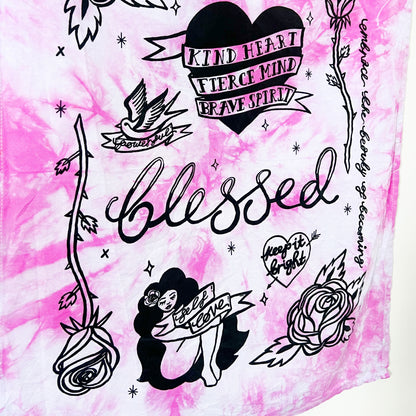 tattoo flash wall hanging - tie dye