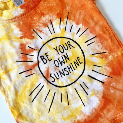 be your own sunshine kids tie dye t-shirt - orange