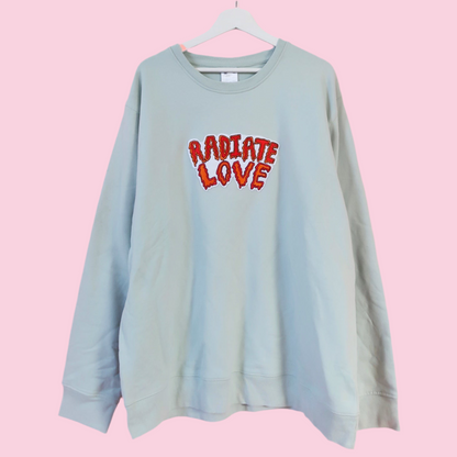 radiate love embroidered sweatshirt - light green