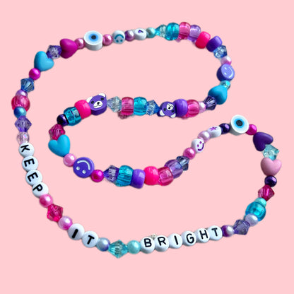 keep it bright pick'n'mix necklace - pink, blue & purple