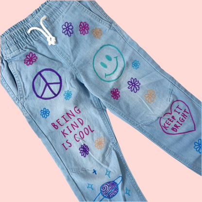 kids hippie heart jeans