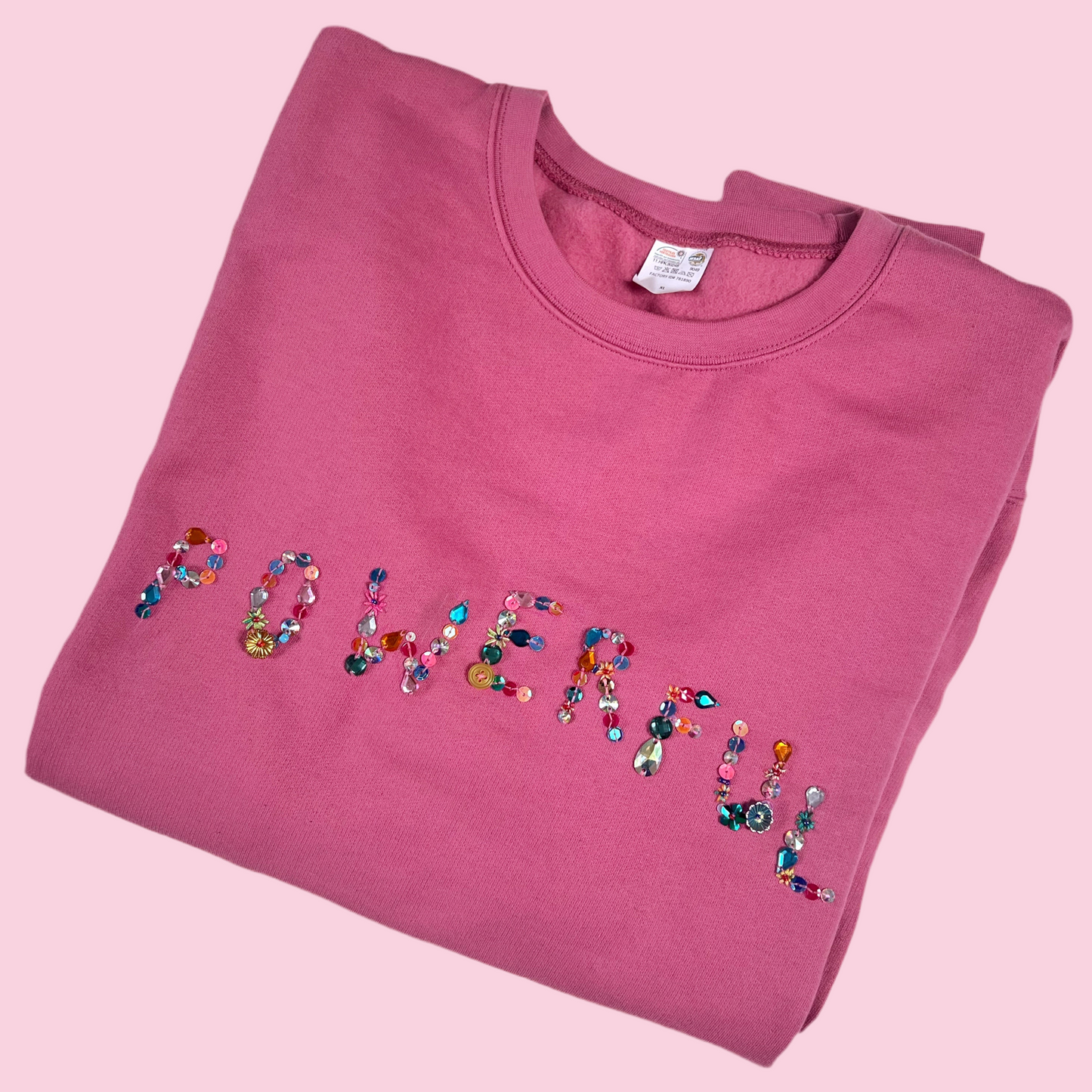 powerful hand-embellished sweatshirt