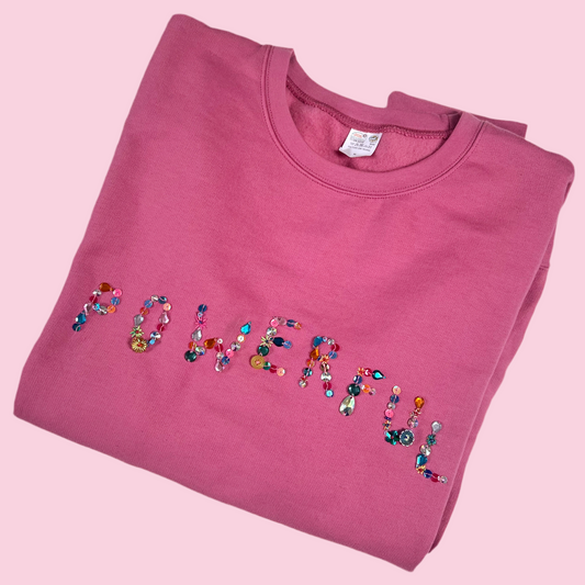 powerful hand-embellished sweatshirt