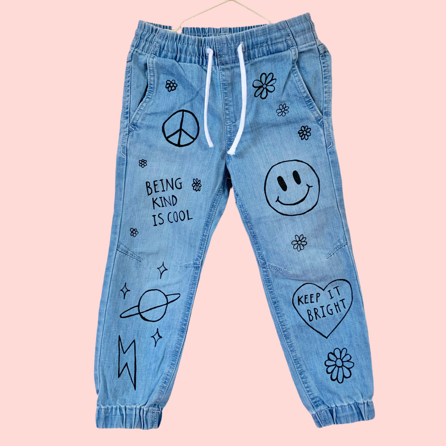 kids hippie heart jeans