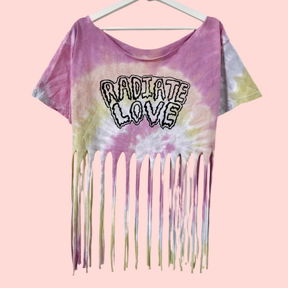 radiate love tie-dye tassel top - pastel fade