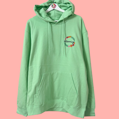 blooming embroidered hoodie - mint