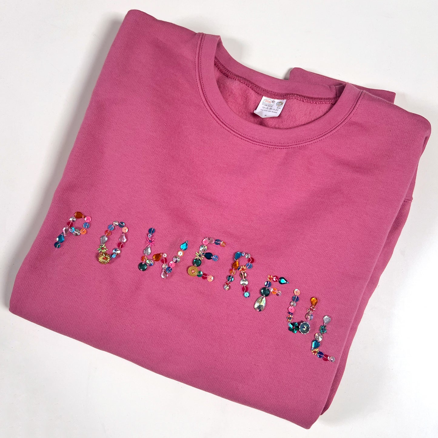 powerful hand-embellished sweatshirt