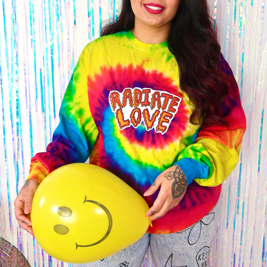 radiate love tie dye long sleeve top