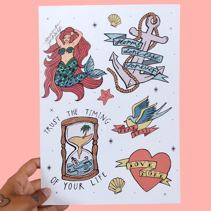 nautical flash sheet - A4 print - white