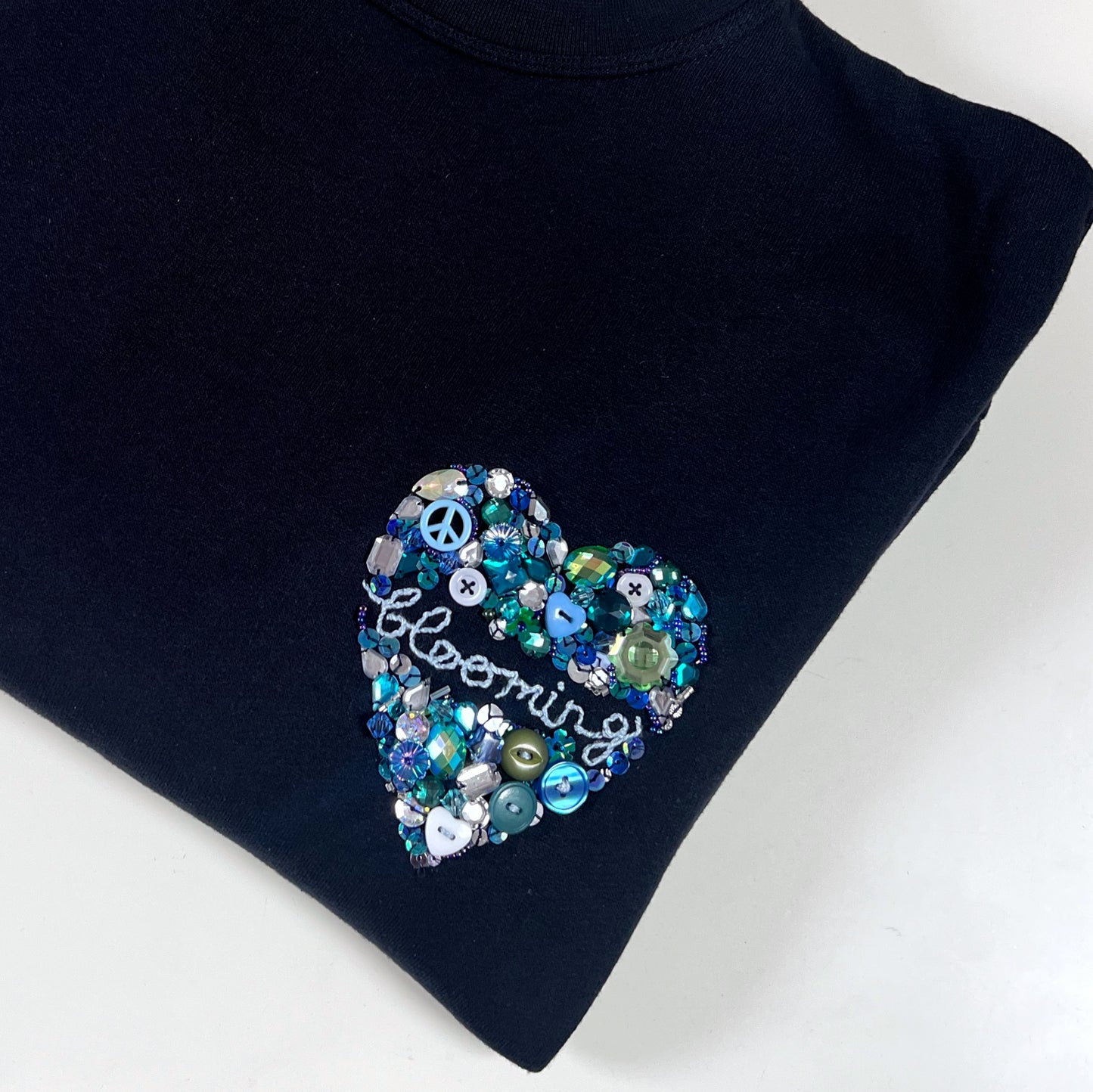 blooming hand-embellished sweatshirt