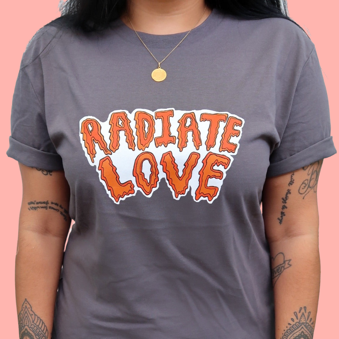 radiate love t-shirt - dark grey