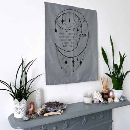 count your blessings moon wall hanging