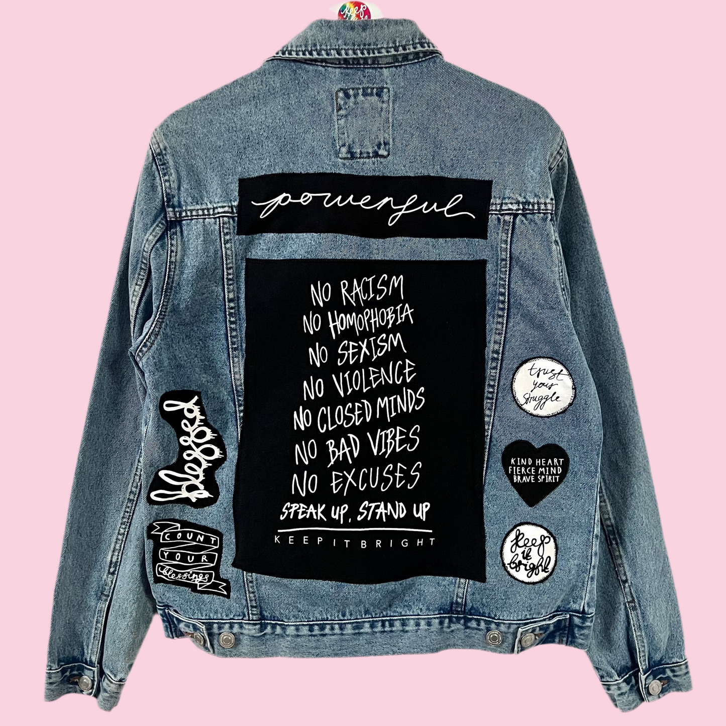 stand up, speak up denim jacket